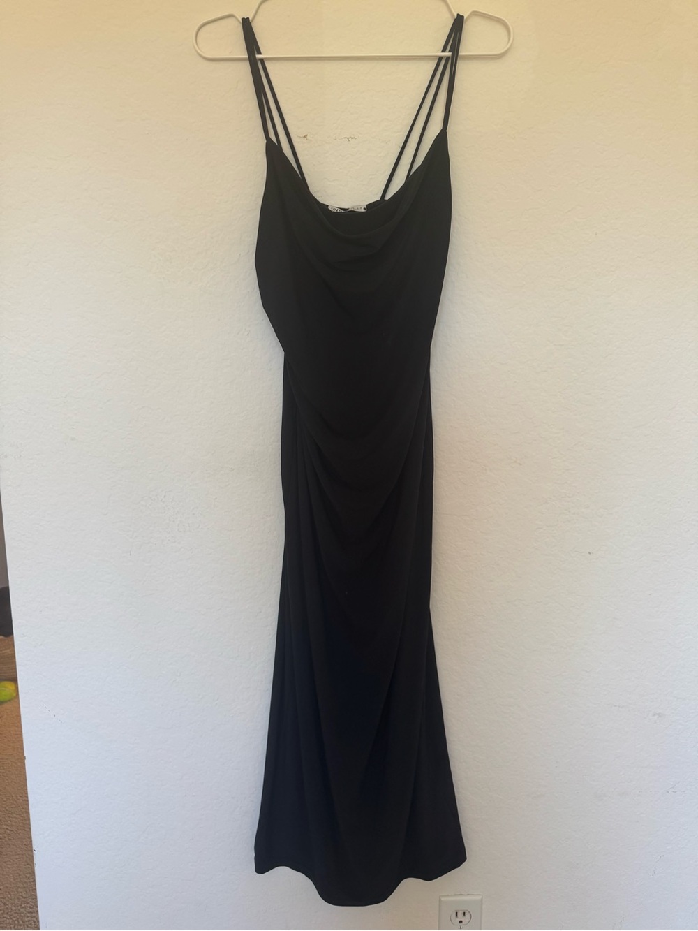 Zara Black Draped Midi dress